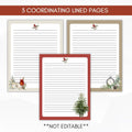 traditional christmas lined stationery set